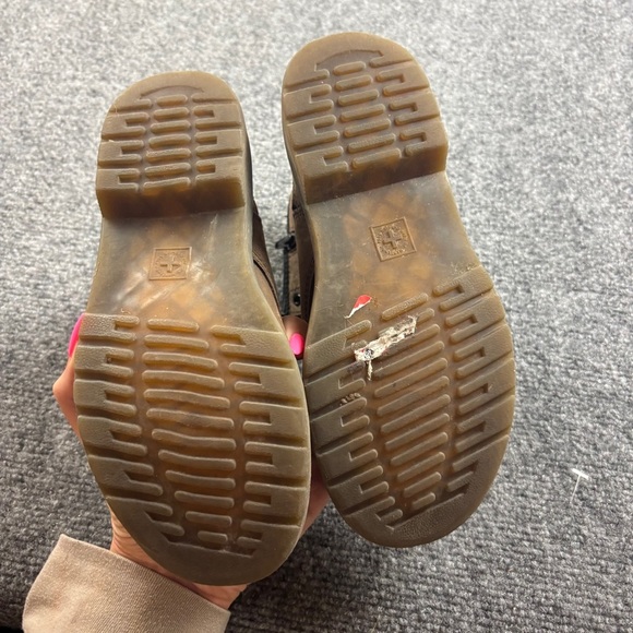 DR MARTENS Kids Brown Leather Delaney Lace Up Side Zip Boot size: 3 - Picture 4 of 8